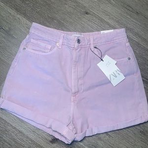 ZARA | High Rise Lavender Denim Jean Shorts | 10